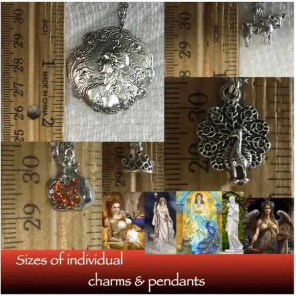 “Queen Hera" Juno Art Nouveau Goddess Greek Roman Mythology Handmade Necklace - Picture 14 of 16
